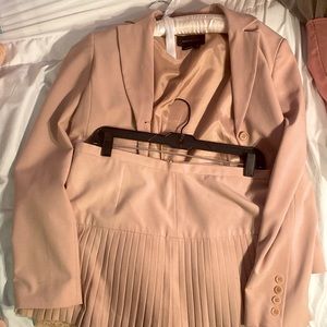 Pink suit skirt outfit